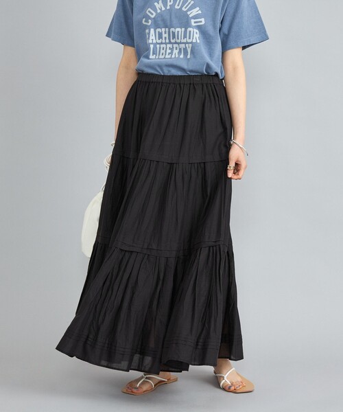coen（コーエン）の「MARKET（マーケット）ティアードフレアスカート（スカート・レディース・ブラック/オフホワイト/コバルトブルー/ピンク・M/L）」の20枚目の写真