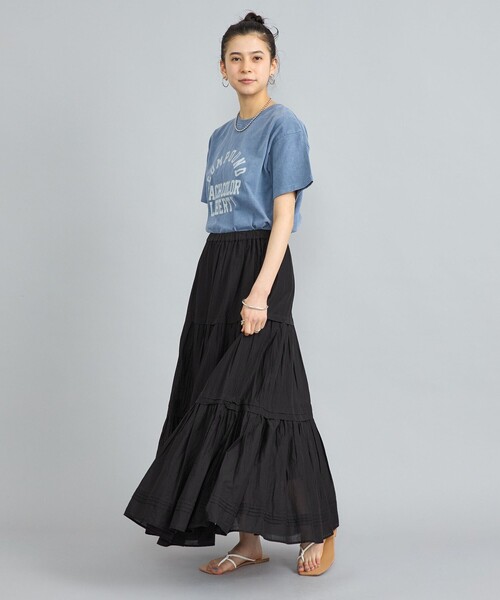 coen（コーエン）の「MARKET（マーケット）ティアードフレアスカート（スカート・レディース・ブラック/オフホワイト/コバルトブルー/ピンク・M/L）」の21枚目の写真