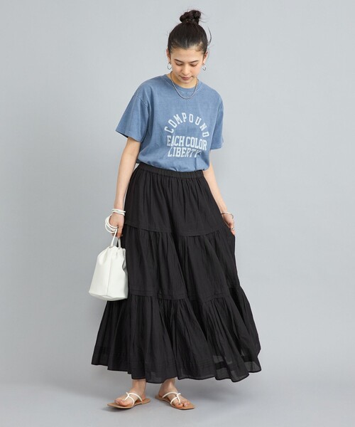 coen（コーエン）の「MARKET（マーケット）ティアードフレアスカート（スカート・レディース・ブラック/オフホワイト/コバルトブルー/ピンク・M/L）」の22枚目の写真