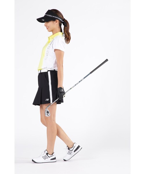 New Balance Golf(ニューバランスゴルフ)の「【new balance golf】スリーブレス オーバーサイズ ポロシャツ (WOMENS SPORT)(ポロシャツ・レディース・ブラック/ホワイト/イエロー系その他・MEDIUM/LARGE/SMALL)」の4枚目の写真