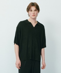 KACCO | 《ユニセックスアイテム》SKIPPER KNIT POLO SHIRTS / スキッパーサマーニットポロシャツ(Tシャツ/カットソー)