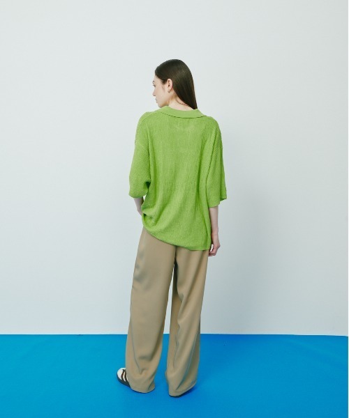 KACCO(カッコ)の「《ユニセックスアイテム》SKIPPER KNIT POLO SHIRTS / スキッパーサマーニットポロシャツ(Tシャツ/カットソー・メンズ・グリーン/グレー/ブラック・LARGE/MEDIUM/SMALL)」の10枚目の写真