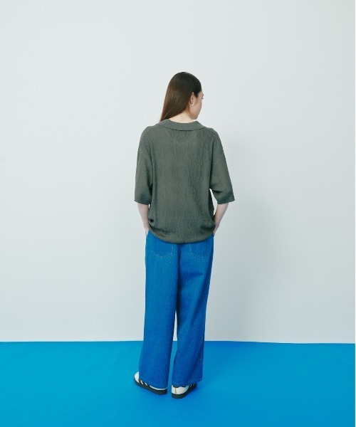 KACCO(カッコ)の「《ユニセックスアイテム》SKIPPER KNIT POLO SHIRTS / スキッパーサマーニットポロシャツ(Tシャツ/カットソー・メンズ・グリーン/グレー/ブラック・LARGE/MEDIUM/SMALL)」の13枚目の写真