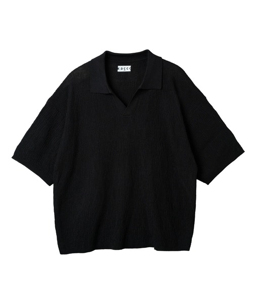 KACCO(カッコ)の「《ユニセックスアイテム》SKIPPER KNIT POLO SHIRTS / スキッパーサマーニットポロシャツ(Tシャツ/カットソー・メンズ・グリーン/グレー/ブラック・LARGE/MEDIUM/SMALL)」の14枚目の写真