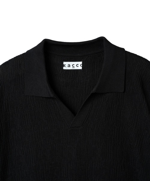 KACCO(カッコ)の「《ユニセックスアイテム》SKIPPER KNIT POLO SHIRTS / スキッパーサマーニットポロシャツ(Tシャツ/カットソー・メンズ・グリーン/グレー/ブラック・LARGE/MEDIUM/SMALL)」の16枚目の写真