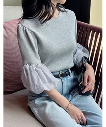 バルーンスリーブ ニット」に該当するレディースのトップス