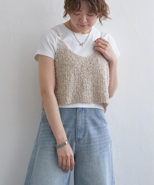 notch.（ノッチ）の「リボーンヤーンニットキャミ（ベスト・レディース・ライトグレー/ベージュ/ブラック/オフホワイト・M）」の4枚目の写真