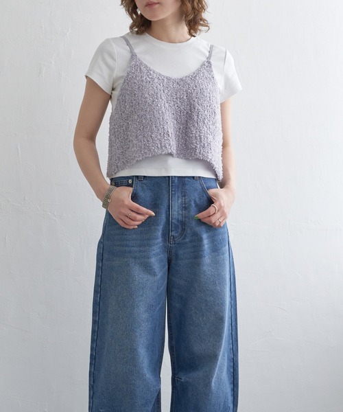 notch.（ノッチ）の「リボーンヤーンニットキャミ（ベスト・レディース・ライトグレー/ベージュ/ブラック/オフホワイト・M）」の3枚目の写真