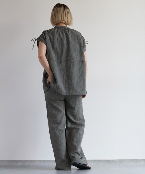 cepo（セポ）の「リサイクルポリサッカー イージートラウザー＜セットアップ可能＞（その他パンツ・レディース・ブラック/ブラック×ホワイト/オリーブ・S/M/L）」の7枚目の写真