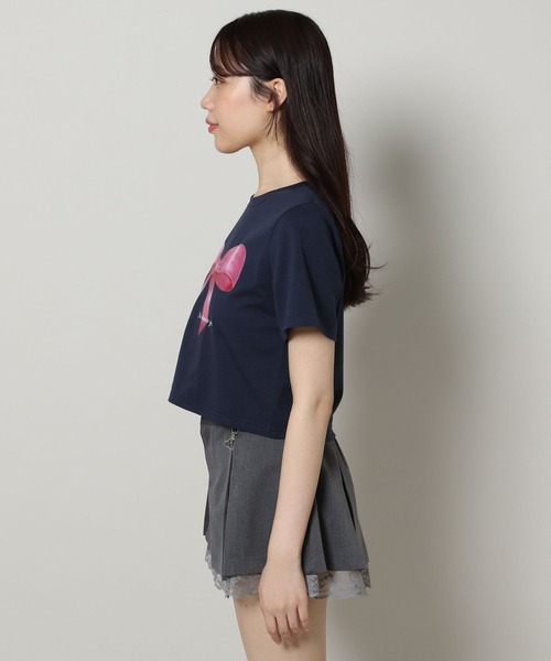 3.3 Field Trip （3.3フィールドトリップ）の「3.3 Field Trip／プリントリボンＴ（Tシャツ/カットソー・レディース・ホワイト/ネイビー・FREE）」の14枚目の写真