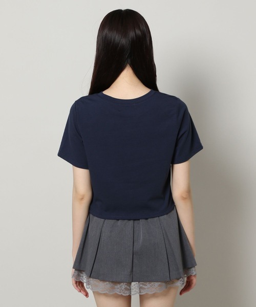 3.3 Field Trip （3.3フィールドトリップ）の「3.3 Field Trip／プリントリボンＴ（Tシャツ/カットソー・レディース・ホワイト/ネイビー・FREE）」の15枚目の写真