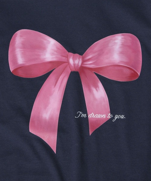 3.3 Field Trip （3.3フィールドトリップ）の「3.3 Field Trip／プリントリボンＴ（Tシャツ/カットソー・レディース・ホワイト/ネイビー・FREE）」の21枚目の写真