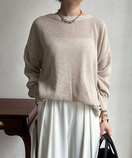 DouDou(ドゥドゥ)の「【夏も着られて洗える!】ペーパーヤーン2WAYカーディガン(カーディガン/ボレロ・レディース・ブラック/ベージュ/ライトグレー・FREE)」の17枚目の写真