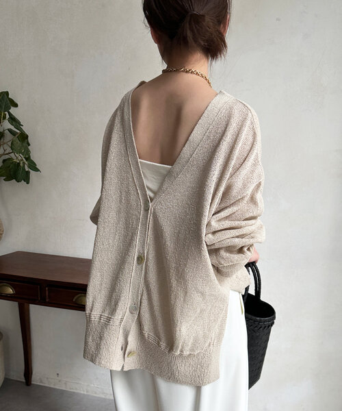 DouDou(ドゥドゥ)の「【夏も着られて洗える!】ペーパーヤーン2WAYカーディガン(カーディガン/ボレロ・レディース・ブラック/ベージュ/ライトグレー・FREE)」の16枚目の写真