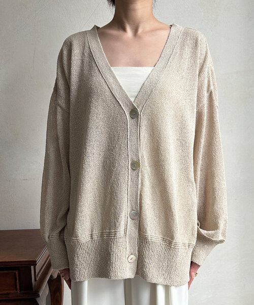 DouDou(ドゥドゥ)の「【夏も着られて洗える!】ペーパーヤーン2WAYカーディガン(カーディガン/ボレロ・レディース・ブラック/ベージュ/ライトグレー・FREE)」の15枚目の写真