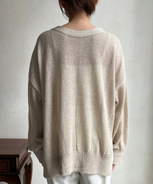 DouDou(ドゥドゥ)の「【夏も着られて洗える!】ペーパーヤーン2WAYカーディガン(カーディガン/ボレロ・レディース・ブラック/ベージュ/ライトグレー・FREE)」の13枚目の写真