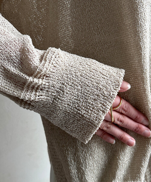 DouDou(ドゥドゥ)の「【夏も着られて洗える!】ペーパーヤーン2WAYカーディガン(カーディガン/ボレロ・レディース・ブラック/ベージュ/ライトグレー・FREE)」の9枚目の写真