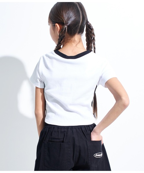 ANAP GｉRL（アナップガール）の「ANAPR+S【リラスポ】前クロスサッカーT(吸水速乾加工)（Tシャツ/カットソー・キッズ・ホワイト/ネイビー/ラベンダー・XS/S/M）」の5枚目の写真