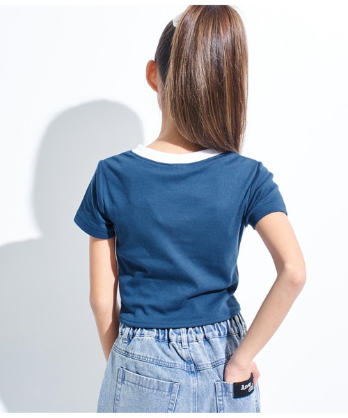 ANAP GｉRL（アナップガール）の「ANAPR+S【リラスポ】前クロスサッカーT(吸水速乾加工)（Tシャツ/カットソー・キッズ・ホワイト/ネイビー/ラベンダー・XS/S/M）」の16枚目の写真