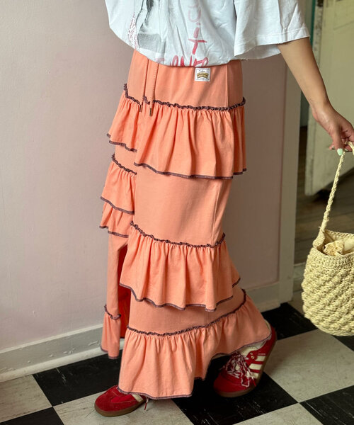 HELLO.SANFRANCISCO（ハローサンフランシスコ）の「【HELLO.SANFRANCISCO/ハローサンフランシスコ】ランダムフリルライトスカート（スカート・レディース・グレー/サックスブルー/ピンク/イエロー・ONE SIZE）」の15枚目の写真