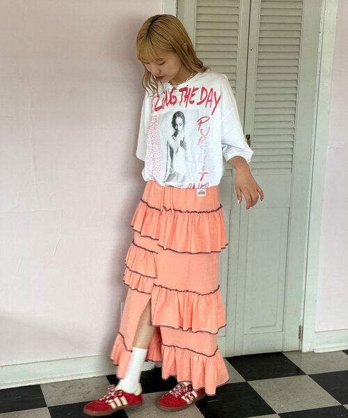 HELLO.SANFRANCISCO フリルロングスカート HELLO.SANFRANCISCO フリルロングスカート セール】【HELLO