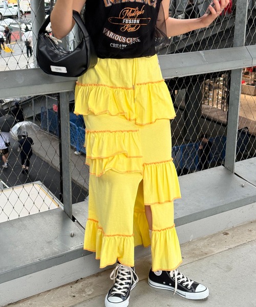 HELLO.SANFRANCISCO フリルロングスカート セール】【HELLO.SANFRANCISCO/ハローサンフランシスコ