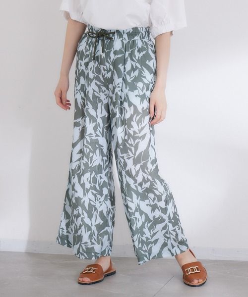 KATHARINE ROSS（キャサリンロス）の「【KATHARINE ROSS】WEB限定 リーフプリントパンツ（スラックス・レディース・カーキ/チャコールグレー・MEDIUM）」の18枚目の写真