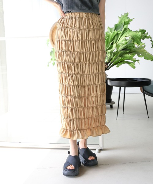 LEPSIM(レプシィム)の「無地シャーリングスカート 119328(スカート・レディース・アイボリー/ブラック/ベージュ/ブラウン・FREE)」の19枚目の写真