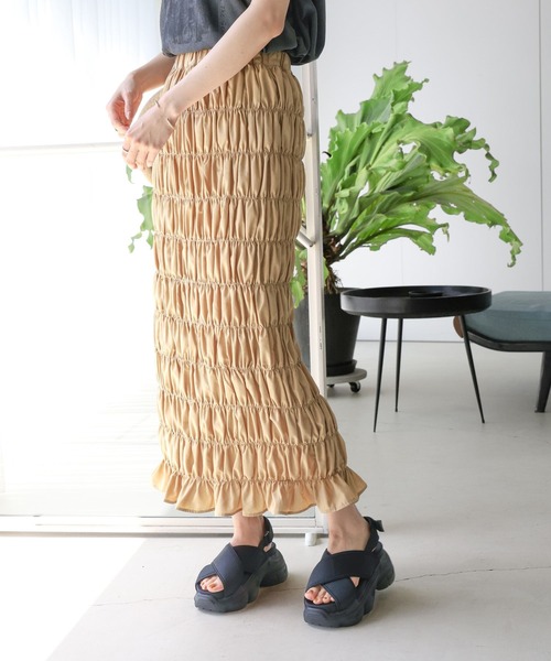 LEPSIM(レプシィム)の「無地シャーリングスカート 119328(スカート・レディース・アイボリー/ブラック/ベージュ/ブラウン・FREE)」の20枚目の写真