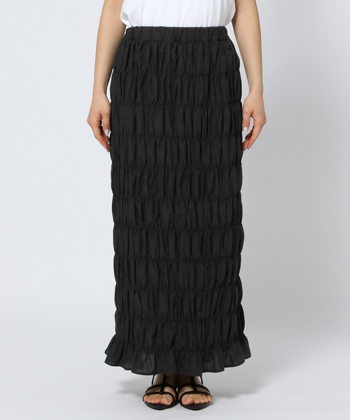 LEPSIM(レプシィム)の「無地シャーリングスカート 119328(スカート・レディース・アイボリー/ブラック/ベージュ/ブラウン・FREE)」の14枚目の写真