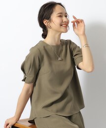 DRESKIP | 【セットアップ可/洗濯後しわになりにくい】甘さ香る 麻調お袖タックブラウス(シャツ/ブラウス)