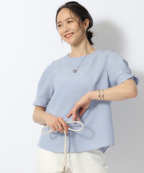 DRESKIP(ドレスキップ)の「◆【セットアップ可/洗濯後しわになりにくい】甘さ香る 麻調お袖タックブラウス(シャツ/ブラウス・レディース・ライトグレー/カーキ/サックスブルー/ネイビー・04/03/02)」の22枚目の写真