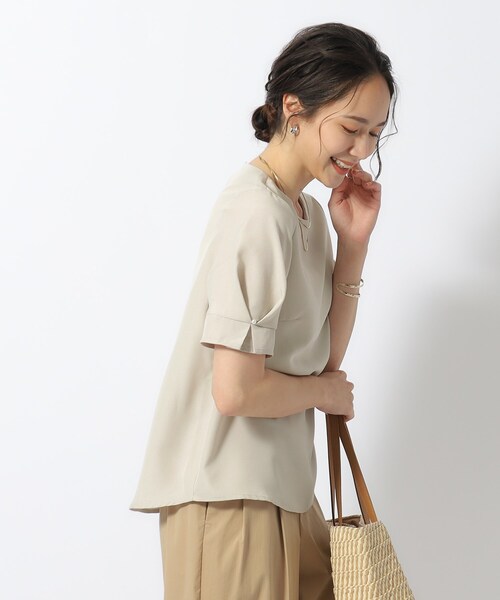 DRESKIP(ドレスキップ)の「◆【セットアップ可/洗濯後しわになりにくい】甘さ香る 麻調お袖タックブラウス(シャツ/ブラウス・レディース・ライトグレー/カーキ/サックスブルー/ネイビー・04/03/02)」の17枚目の写真