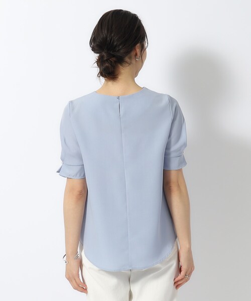 DRESKIP(ドレスキップ)の「◆【セットアップ可/洗濯後しわになりにくい】甘さ香る 麻調お袖タックブラウス(シャツ/ブラウス・レディース・ライトグレー/カーキ/サックスブルー/ネイビー・04/03/02)」の8枚目の写真