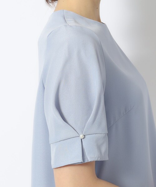 DRESKIP(ドレスキップ)の「◆【セットアップ可/洗濯後しわになりにくい】甘さ香る 麻調お袖タックブラウス(シャツ/ブラウス・レディース・ライトグレー/カーキ/サックスブルー/ネイビー・04/03/02)」の5枚目の写真