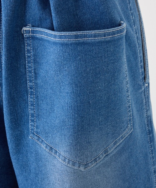 one after another NICE CLAUP（ワンアフターアナザーナイスクラップ）の「【OTONA NICE】バックレースアップストレッチデニムサロペット/SMサイズ展開（サロペット/オーバーオール・レディース・ブルー/ブラック・MEDIUM/SMALL）」の5枚目の写真