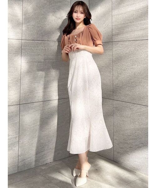 RESEXXY（リゼクシー）の「パフスリーブマーメイドワンピース（ワンピース・レディース・オレンジ/ブラック/ホワイト・SMALL/MEDIUM）」の14枚目の写真