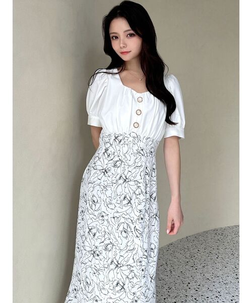 RESEXXY（リゼクシー）の「パフスリーブマーメイドワンピース（ワンピース・レディース・オレンジ/ブラック/ホワイト・SMALL/MEDIUM）」の22枚目の写真