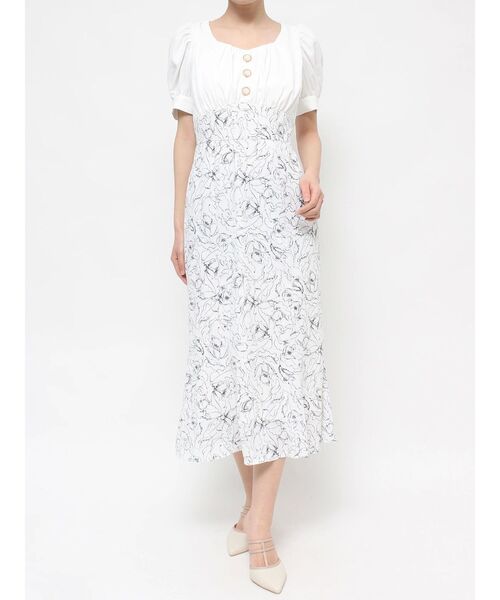 RESEXXY（リゼクシー）の「パフスリーブマーメイドワンピース（ワンピース・レディース・オレンジ/ブラック/ホワイト・SMALL/MEDIUM）」の7枚目の写真