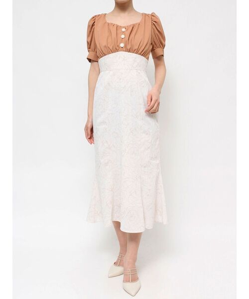 RESEXXY（リゼクシー）の「パフスリーブマーメイドワンピース（ワンピース・レディース・オレンジ/ブラック/ホワイト・SMALL/MEDIUM）」の9枚目の写真