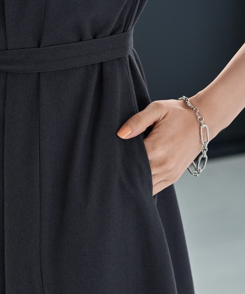 STYLE DELI(スタイルデリ)の「綿麻Vネックフレアラインワンピース(Tシャツ/カットソー・レディース・レッド系その他/ナチュラル/チャコールグレー・MEDIUM/SMALL)」の9枚目の写真