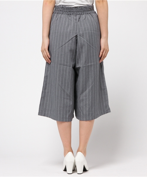 Green Parks(グリーンパークス)の「Nミモレ丈ストライプガウチョパンツ(その他パンツ・レディース・ネイビー/オフホワイト/グレー・FREE)」の6枚目の写真