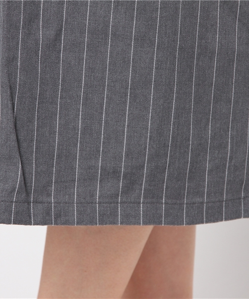 Green Parks(グリーンパークス)の「Nミモレ丈ストライプガウチョパンツ(その他パンツ・レディース・ネイビー/オフホワイト/グレー・FREE)」の10枚目の写真