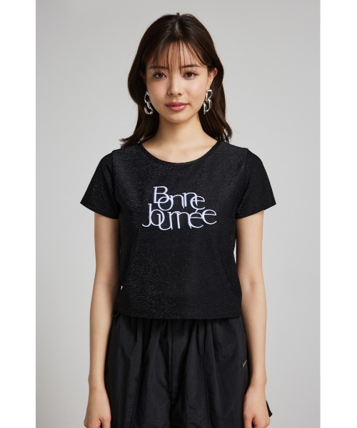 メタリックロゴ ルーズ Tシャツ 5色 半袖 ストリート 夏 cra307 rienda | メタリックロゴT-SH (Tシャツ・カットソー(半袖