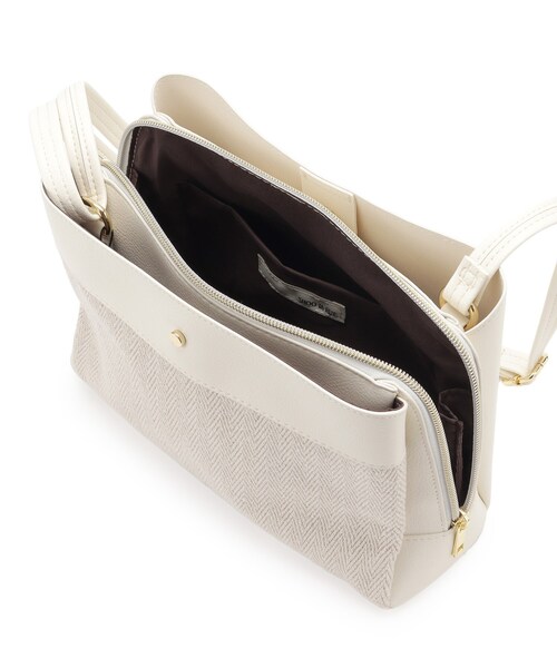 SHOO・LA・RUE(シューラルー)の「◆素材コンビ3層ショルダーバッグ(ショルダーバッグ・レディース・オフホワイト/ブラック/ブラック系3・00)」の16枚目の写真