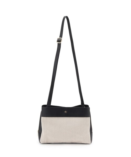 SHOO・LA・RUE(シューラルー)の「◆素材コンビ3層ショルダーバッグ(ショルダーバッグ・レディース・オフホワイト/ブラック/ブラック系3・00)」の20枚目の写真