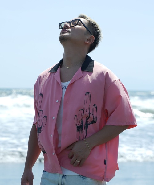 #Re:room(リルーム)の「カクタスショッププリントオープンカラーシャツ(シャツ/ブラウス・メンズ・ピンク/カーキ・S-M/M-L)」の7枚目の写真