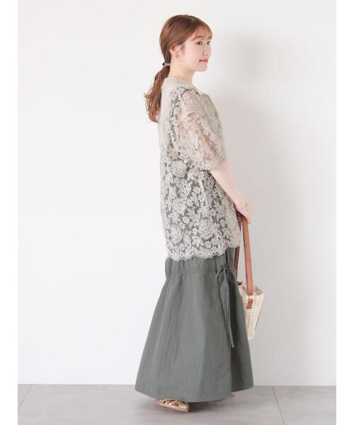 ehka sopo(エヘカソポ)の「レースオーバーサイズシャツ(シャツ/ブラウス・レディース・オフホワイト/ブラック/キナリ・F)」の9枚目の写真