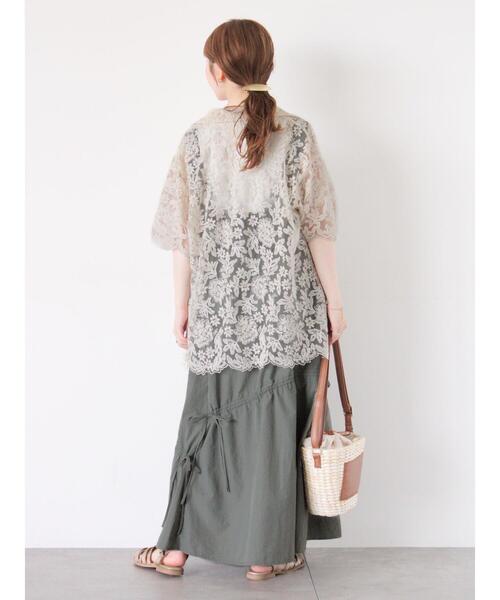 ehka sopo(エヘカソポ)の「レースオーバーサイズシャツ(シャツ/ブラウス・レディース・オフホワイト/ブラック/キナリ・F)」の10枚目の写真