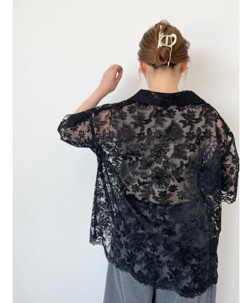 ehka sopo(エヘカソポ)の「レースオーバーサイズシャツ(シャツ/ブラウス・レディース・オフホワイト/ブラック/キナリ・F)」の21枚目の写真